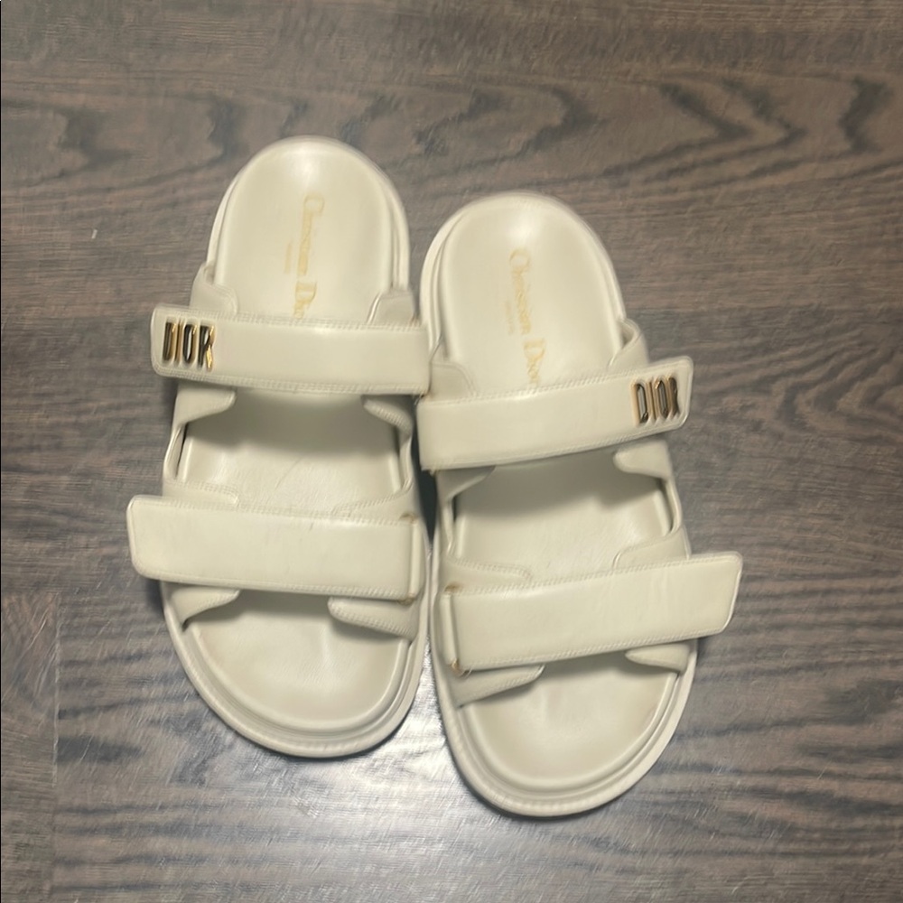 Dior Cream Sandals with Adjustable Straps